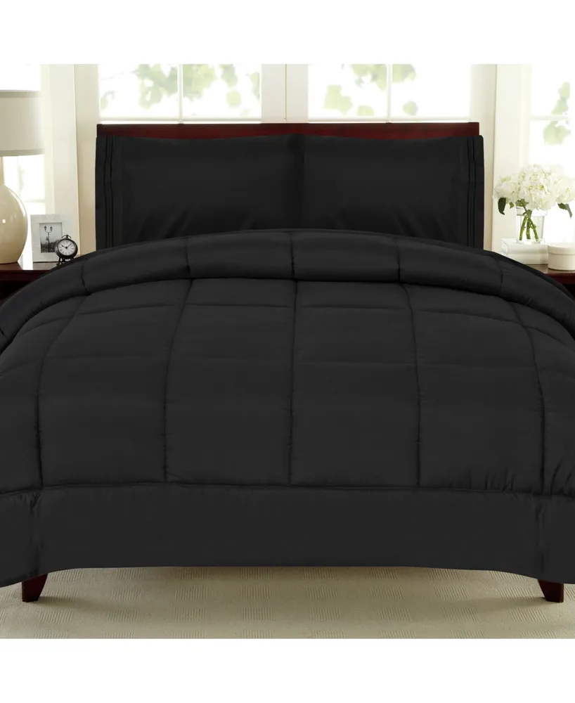 Solid Color Box Stitch Down Alternative Twin Comforter