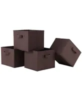 Winsome Capri Set of 4 Foldable Chocolate Fabric Baskets