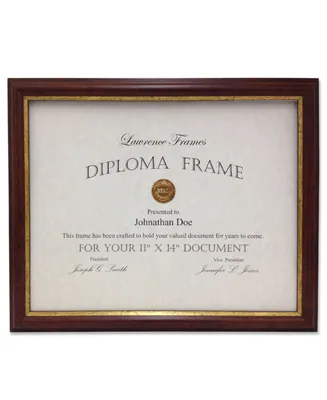 Lawrence Frames 185111 Walnut and Gold Document Picture Frame - 11" x 14"
