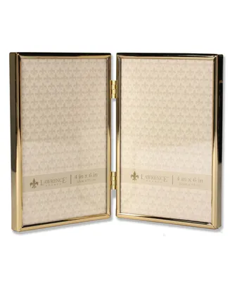 Lawrence Frames Hinged Double Simply Gold Metal Picture Frame - 4" x 6"