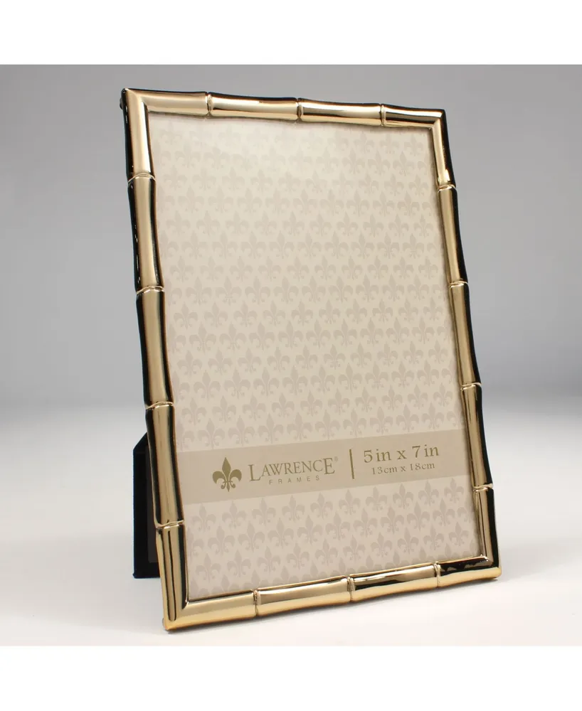 Lawrence Frames Gold Metal Picture Frame with Bamboo Design - 5" x 7"