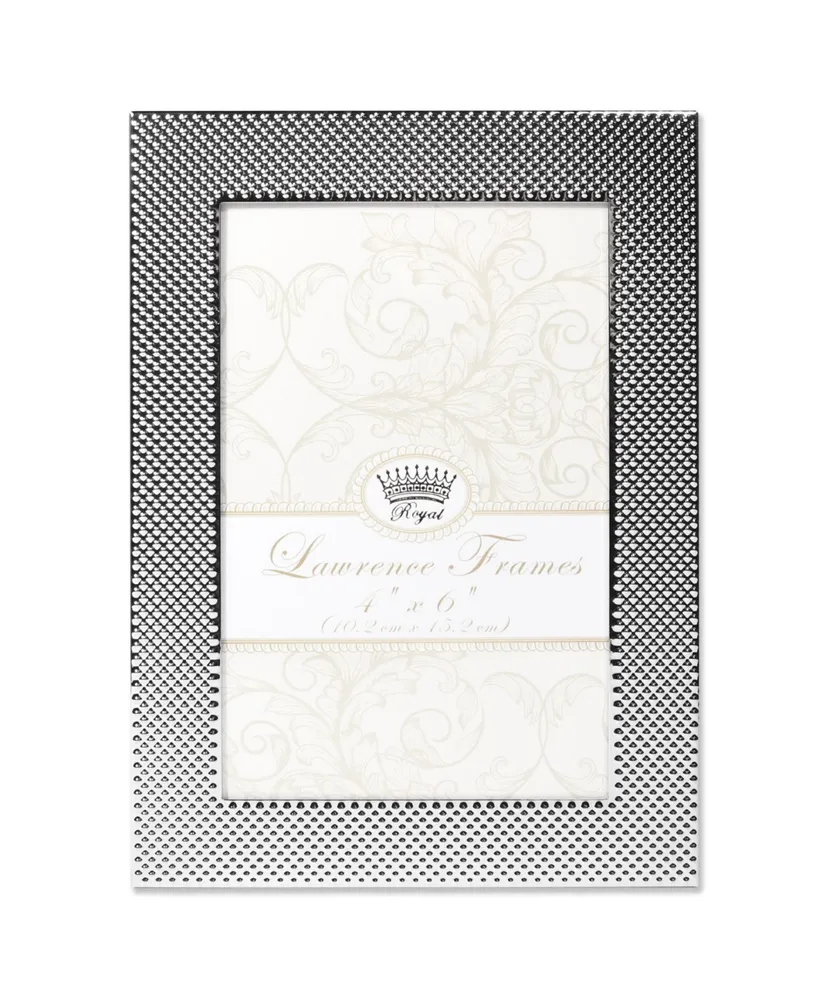 Lawrence Frames Fawn Pin Dot Pattern Silver Metal Picture Frame - 4" x 6"