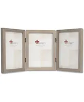 Lawrence Frames Hinged Triple Gray Wood Picture Frame - Gallery Collection - 5" x 7"