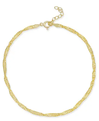 Giani Bernini Singapore Chain Ankle Bracelet in 18k Gold-Plated Sterling Silver, Created for Macy's