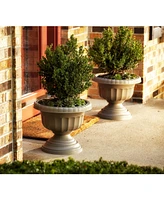 Bloem Grecian Urn Plastic Planter White, 18 inches