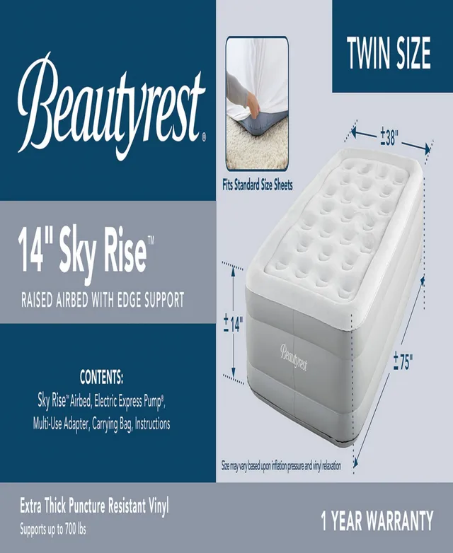 Beautyrest Sky Rise Raised Air Mattress with Pump, Twin