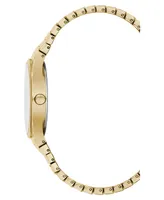 Bcbgmaxazria Ladies Round Goldtone Stainless Steel Bracelet Watch, 33mm