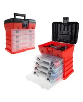 Trademark Global Storage and Tool Box - Durable organizer Utility 4 Drawers with 19 Compartments Each by Stalwart