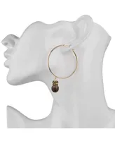 Noir Cubic Zirconia Pineapple Hoop Earring