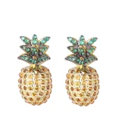 Noir Multi Stone Cubic Zirconia Pineapple Stud Earring