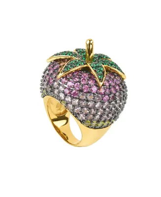 Noir Pink Cubic Zirconia Strawberry Cocktail Ring