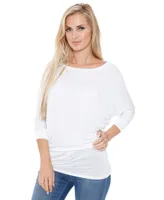 White Mark Women's Banded Dolman Top