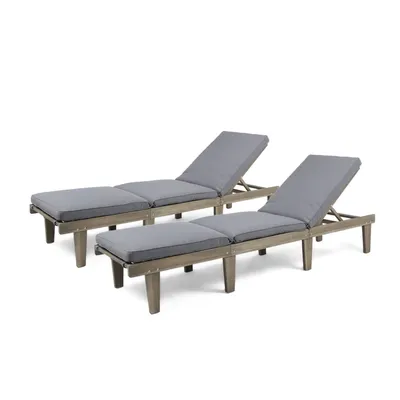 Ariana Outdoor Chaise Lounge, Set of 2