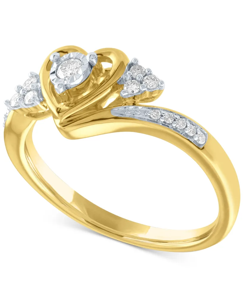 Diamond Heart Promise Ring (1/6 ct. t.w.) 14k Gold Over Sterling Silver