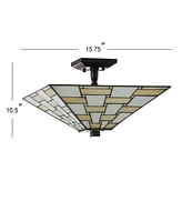 Jonathan Y Jason 15.7" Tiffany-Style Led Semi-Flush Mount