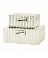 Global Views Corrugated Bamboo Box Large