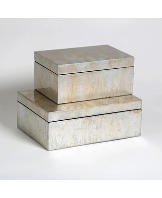 Global Views Champagne Silver Leaf Box Small
