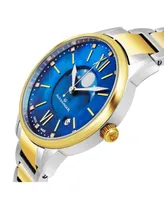 Alexander Watch AD204B-03, Ladies Quartz Moonphase Date Watch with Yellow Gold Tone Stainless Steel Case on Yellow Gold Tone Stainless Steel Bracelet