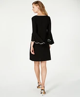 Msk Rhinestone-Trim Bell-Sleeve Dress