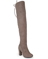 Journee Collection Women's Maya Over The Knee Block Heel Dress Boots