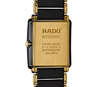 Rado Unisex Swiss Integral Diamond Accent Black Ceramic & Gold-Tone Stainless Steel Bracelet Watch 31x41mm R20204712