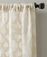 Yvette Trellis Jacquard Sheer Rod Pocket Curtain Panel
