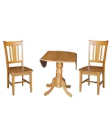 International Concepts 42" Dual Drop Leaf Table With 2 San Remo Chairs