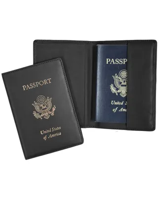 Men's Royce New York Foil Stamped Rfid Blocking Passport Case