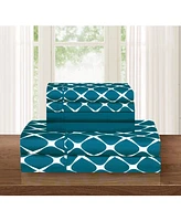 Elegant Comfort Geometric Printed Microfiber -Pc. Sheet Set