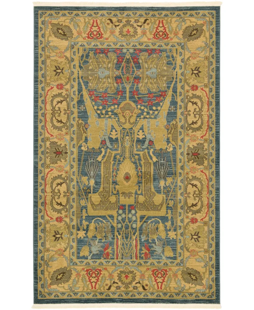 Bayshore Home Harik Har1 Navy Blue 5' x 8' Area Rug