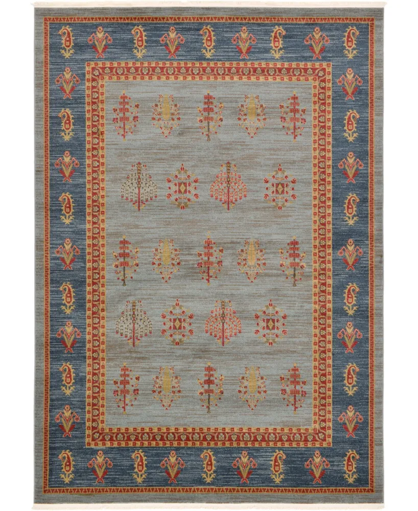 Bayshore Home Ojas Oja2 Light Blue 7' x 10' Area Rug