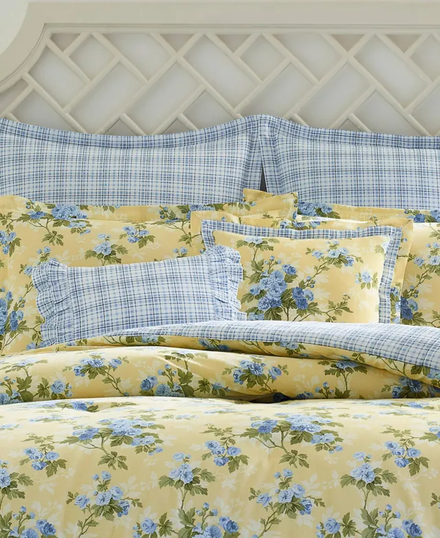 Laura Ashley Bramble Floral Cotton Reversible 7 Piece Comforter