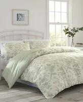 Laura Ashley Natalie Cotton Reversible 3 Piece Duvet Cover Set, King