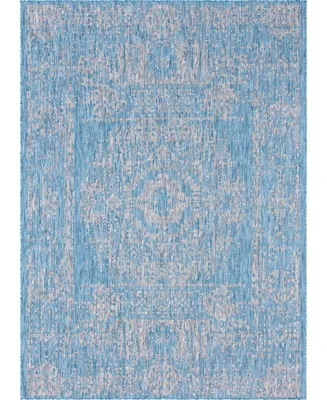 Bayshore Home Outdoor Pashio Pas8 Light Aqua 8' x 11' 4" Area Rug