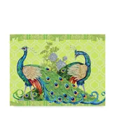 Jean Plout 'Peacock Parade Green' Canvas Art - 24" x 32"