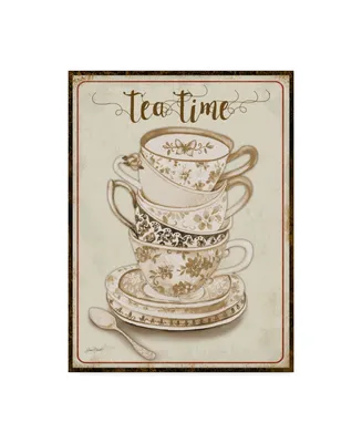 Jean Plout 'Watercolor Teacups 2' Canvas Art - 35" x 47"
