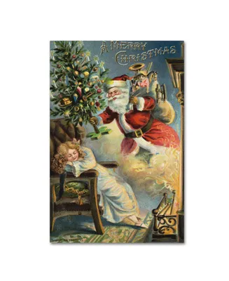 Vintage Apple Collection 'Merry Christmas Santa' Canvas Art