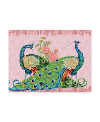 Jean Plout 'Peacock Parade Pink' Canvas Art - 14" x 19"