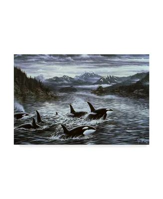 Jeff Tift 'Killer Whales' Canvas Art - 12" x 19"