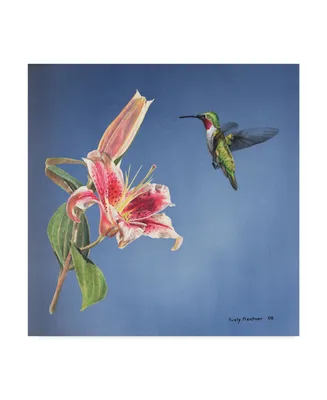 Rusty Frentner 'Hummingbird And Lily' Canvas Art - 14" x 14"