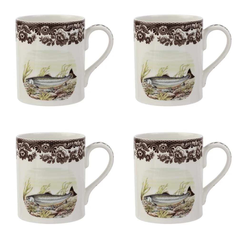 Spode Woodland King Salmon Mug Set/4