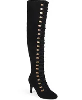 Journee Collection Women's Trill Wide Calf Lace Up Over The Knee Dress Boots