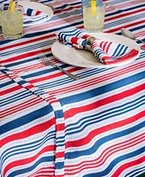 Patriotic Stripe Outdoor Tablecloth with Zipper 60" x 84"