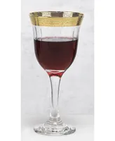 Red Wine Set of 6 Melania Collection Gold