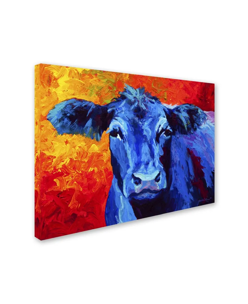 Marion Rose 'Blue Cow' Canvas Art - 35" x 47"
