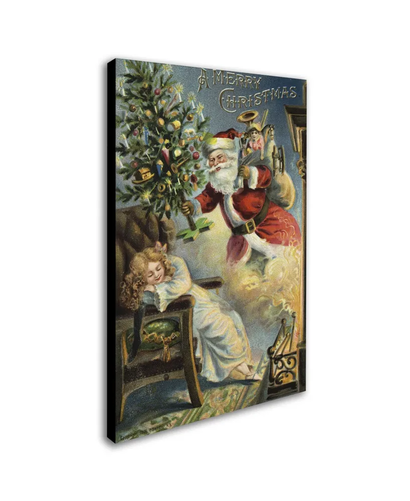 Vintage Apple Collection 'Merry Christmas Santa' Canvas Art