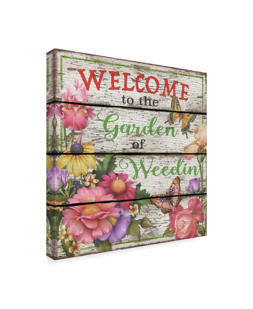 Jean Plout 'Country Garden Sign' Canvas Art - 24" x 24"