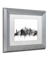 Michael Tompsett 'New York City Skyline B&W' Matted Framed Art - 11" x 14"