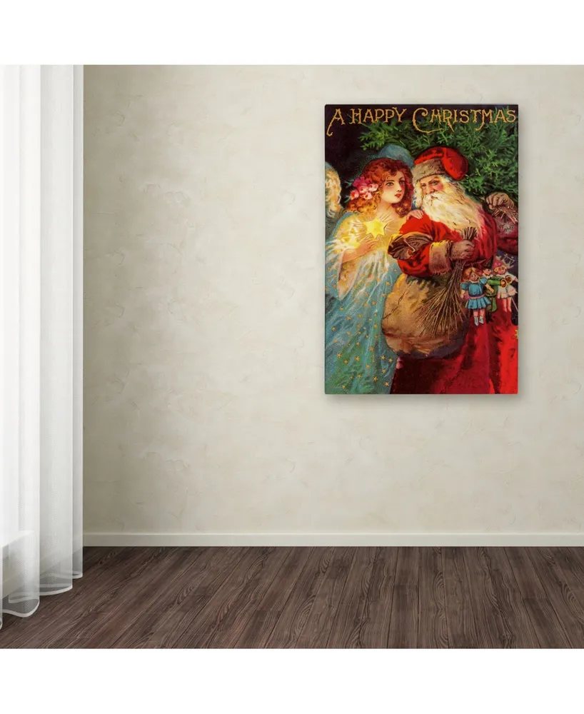 Vintage Apple Collection 'Happy Christmas' Canvas Art - 16" x 24"