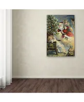 Vintage Apple Collection 'Merry Christmas Santa' Canvas Art